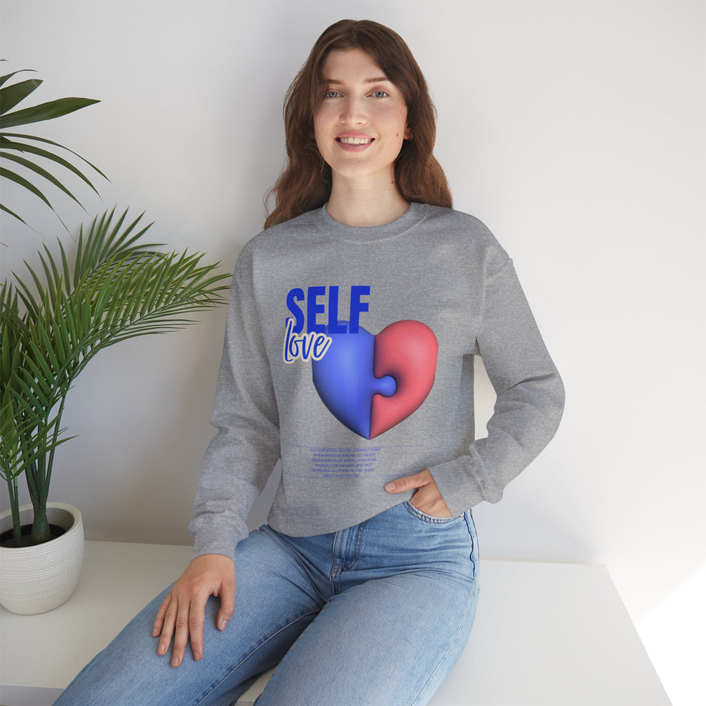 Self Love Crewneck Sweatshirt, Cozy Unisex Sweater for Self-Care, Perfect Gift for Birthdays, Celebrations, and Affirmation Days