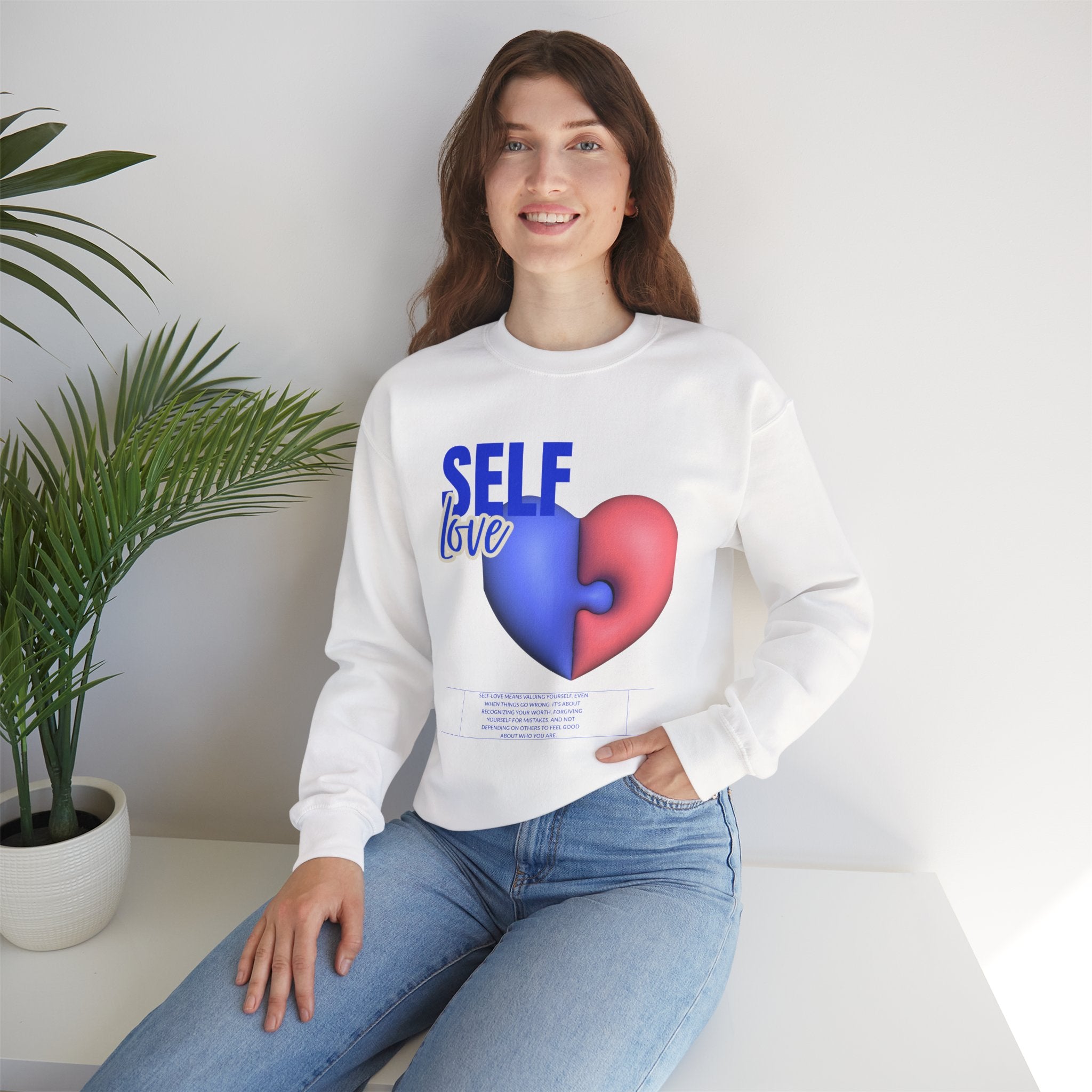 Self Love Crewneck Sweatshirt, Cozy Unisex Sweater for Self-Care, Perfect Gift for Birthdays, Celebrations, and Affirmation Days