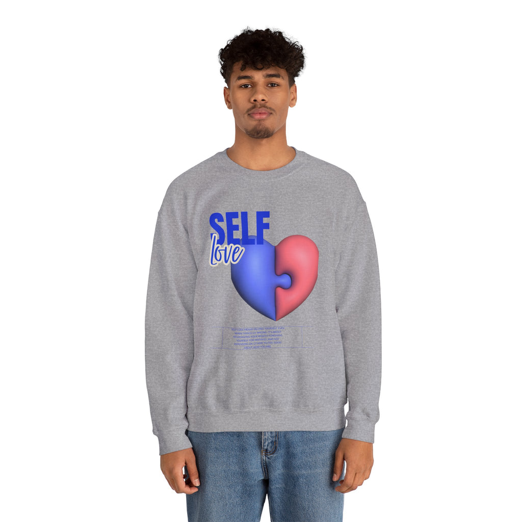 Self Love Crewneck Sweatshirt, Cozy Unisex Sweater for Self-Care, Perfect Gift for Birthdays, Celebrations, and Affirmation Days