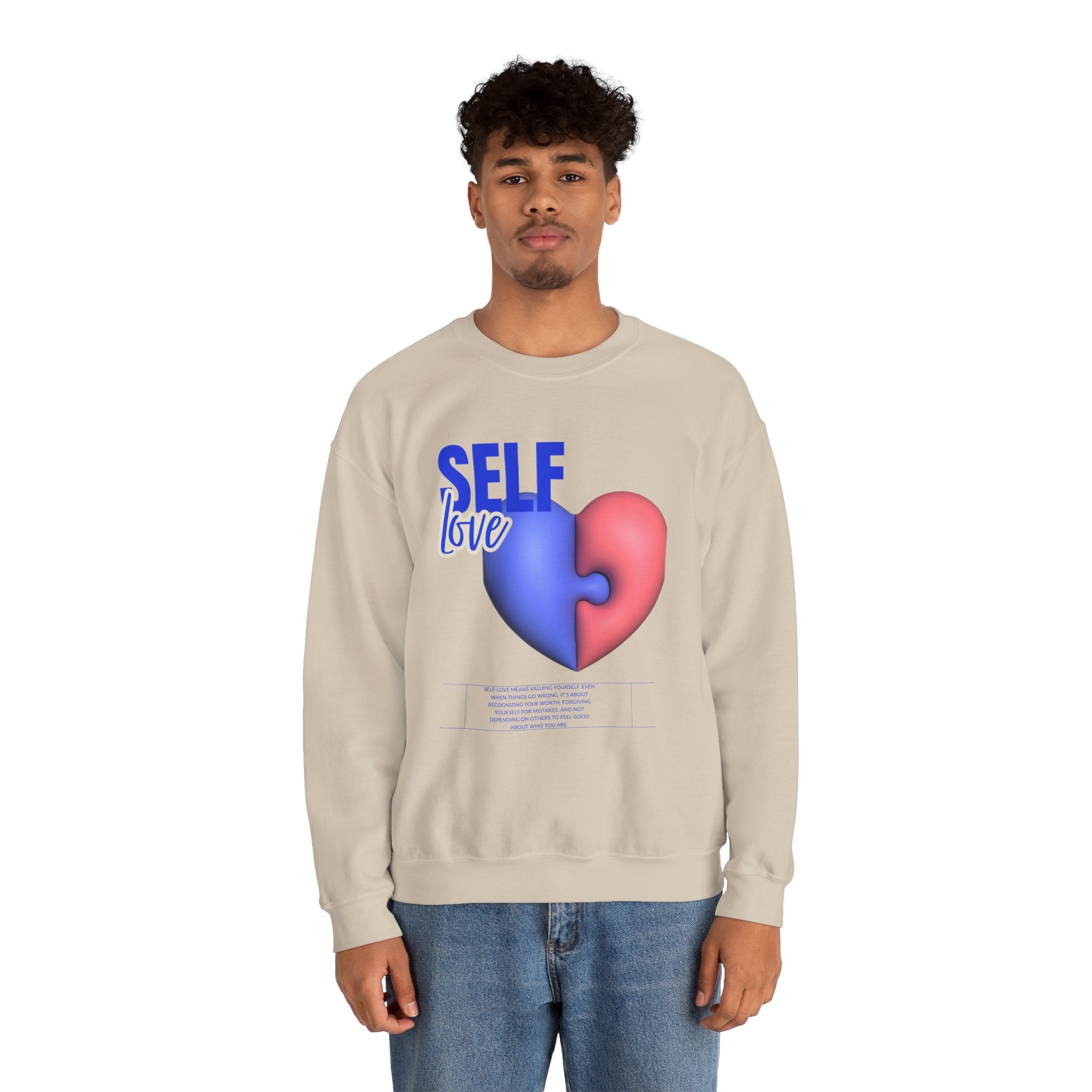 Self Love Crewneck Sweatshirt, Cozy Unisex Sweater for Self-Care, Perfect Gift for Birthdays, Celebrations, and Affirmation Days