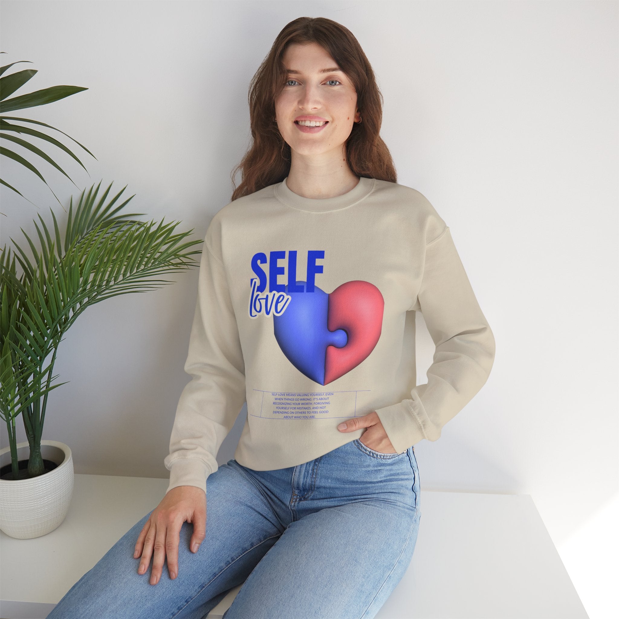 Self Love Crewneck Sweatshirt, Cozy Unisex Sweater for Self-Care, Perfect Gift for Birthdays, Celebrations, and Affirmation Days