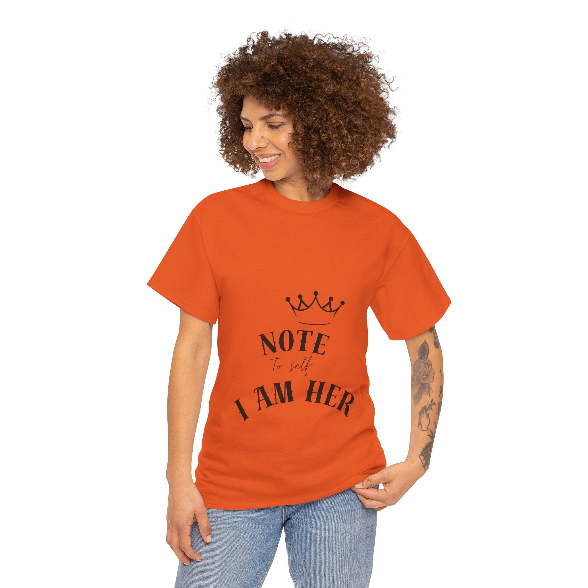 Crowned Statement Tee - Note to All I Am Her, Inspirational Shirt, Gift for Her, Empowerment Apparel, Motivational T-Shirt, Casual Wear