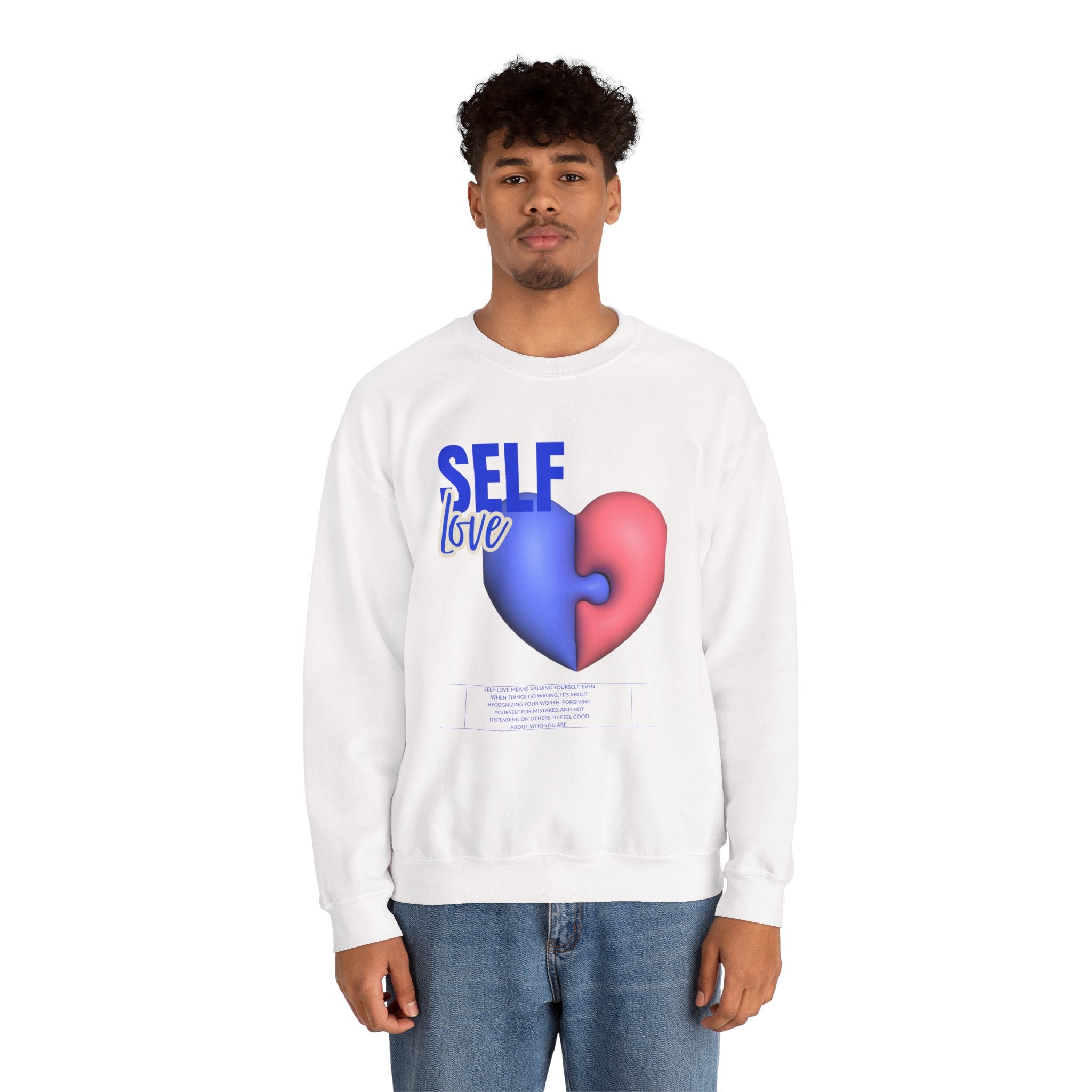 Self Love Crewneck Sweatshirt, Cozy Unisex Sweater for Self-Care, Perfect Gift for Birthdays, Celebrations, and Affirmation Days